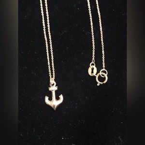 14K gold anchor charm on 16” gold chain